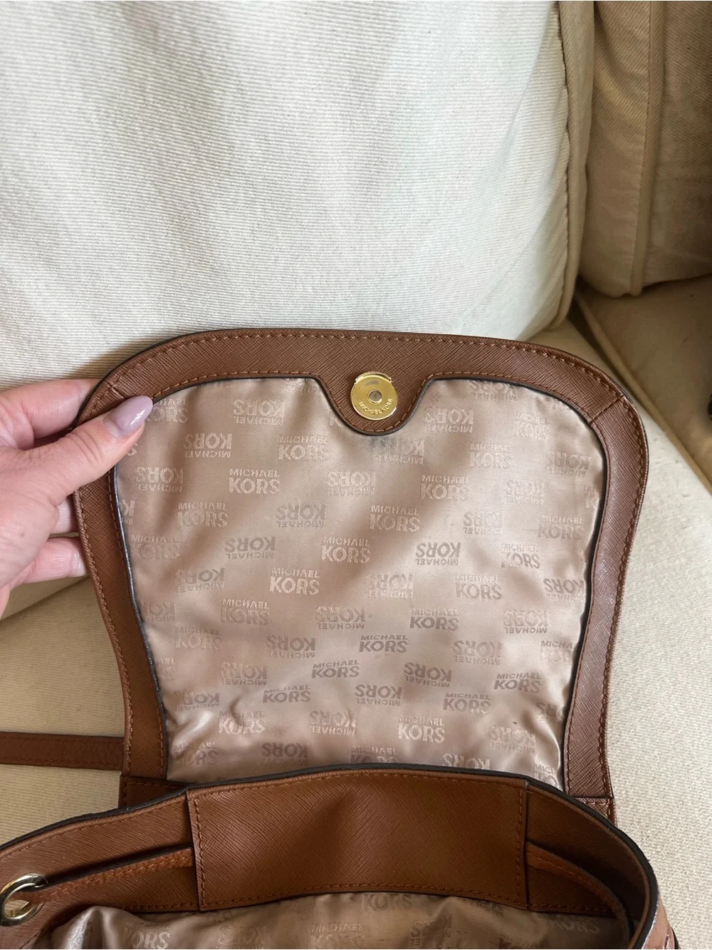 Michael Kors Brown Leather Backpack